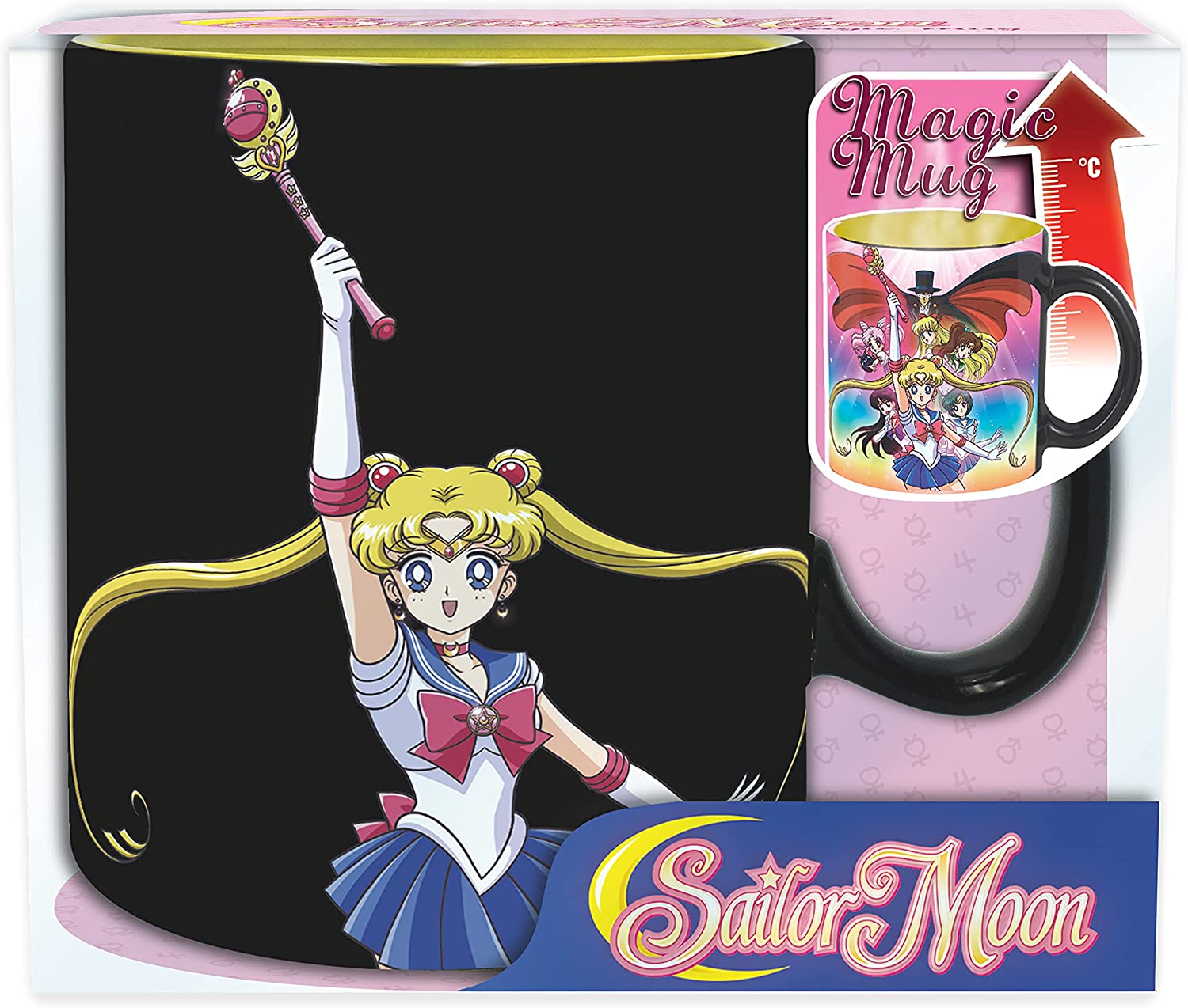 ABYstyle Sailor Moon Heat Change Mug – 460 Ml, Thermochromer Becher, Verändert Design Bei Heißer Flüssigkeit